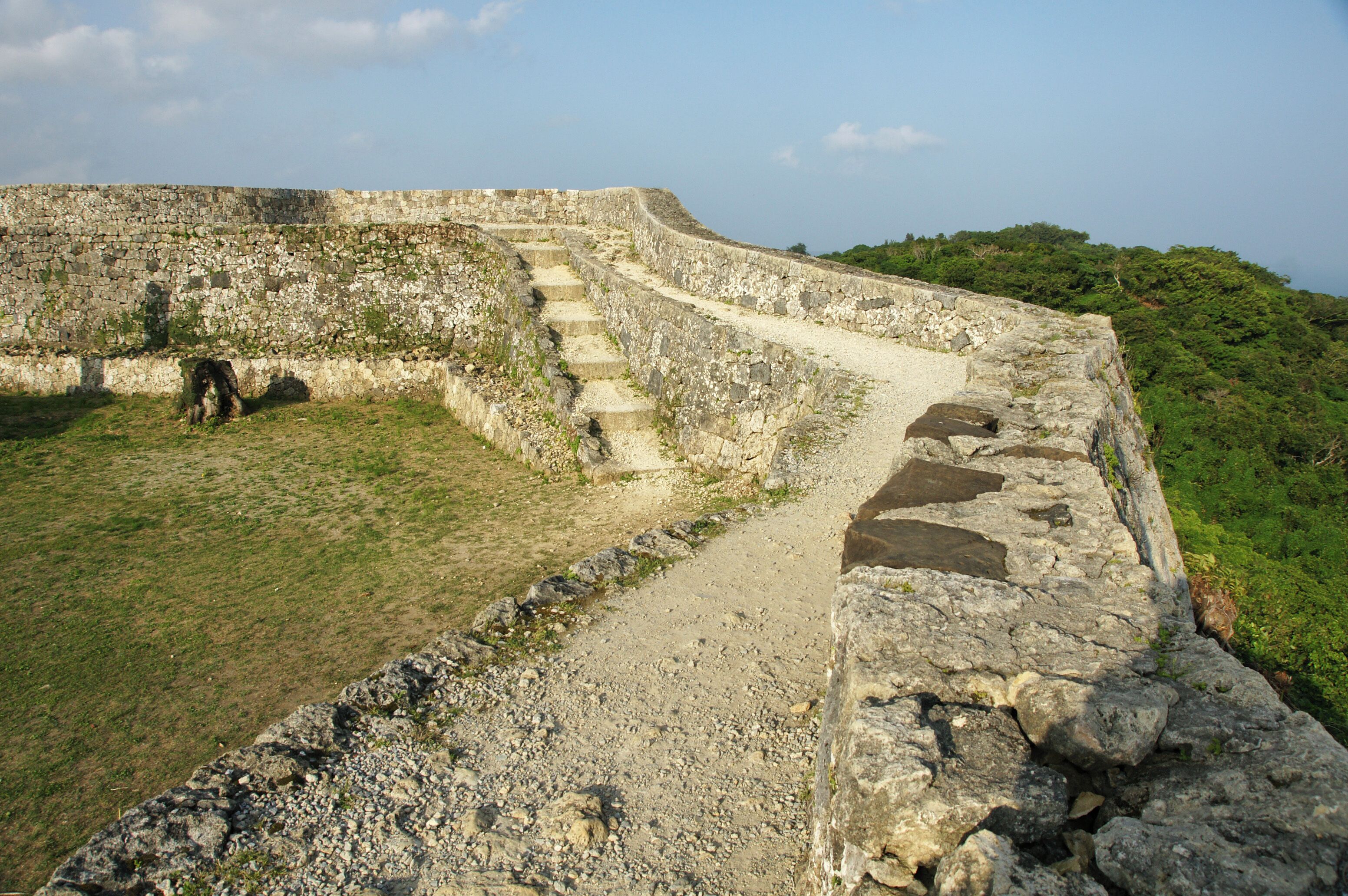 Nakagusuku Castle in Kitanakagusuku and Nakagusuku, Okinawa prefecture, Japan.
