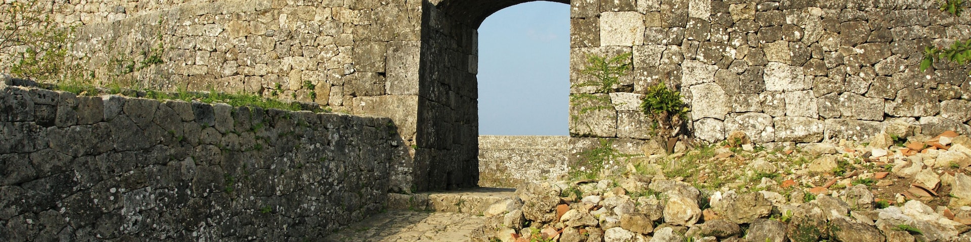 Nakagusuku Castle in Kitanakagusuku and Nakagusuku, Okinawa prefecture, Japan.