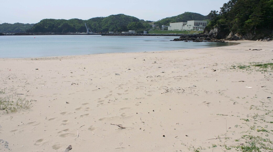 女川原子力発電所と小屋坂浜Koyasaka-hama