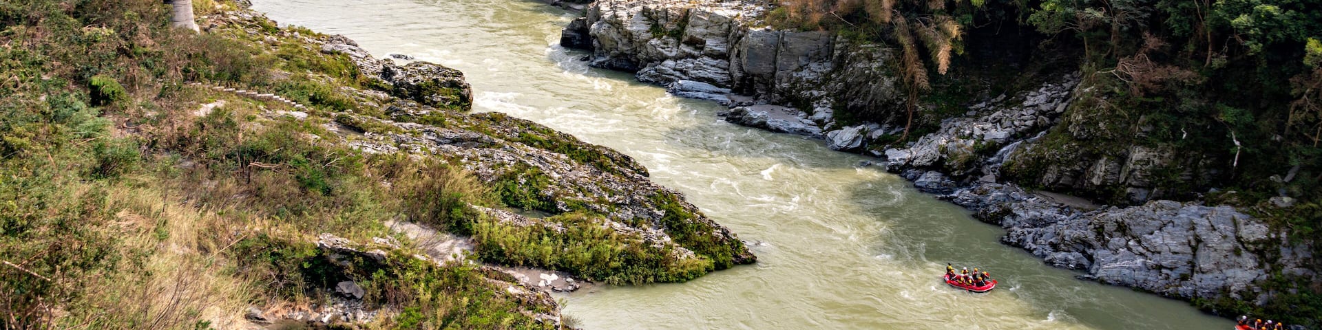 Rafting at Yoshino river in Tokushima, Japan