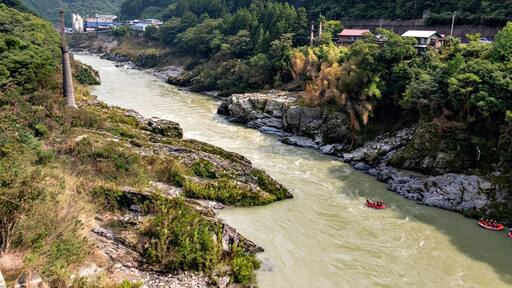Rafting at Yoshino river in Tokushima, Japan