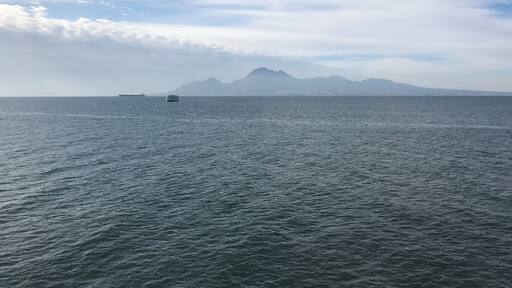 有明フェリーより望む雲仙岳