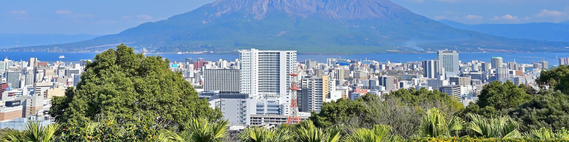 桜島と鹿児島市街 長島美術館からの眺め 鹿児島県鹿児島市