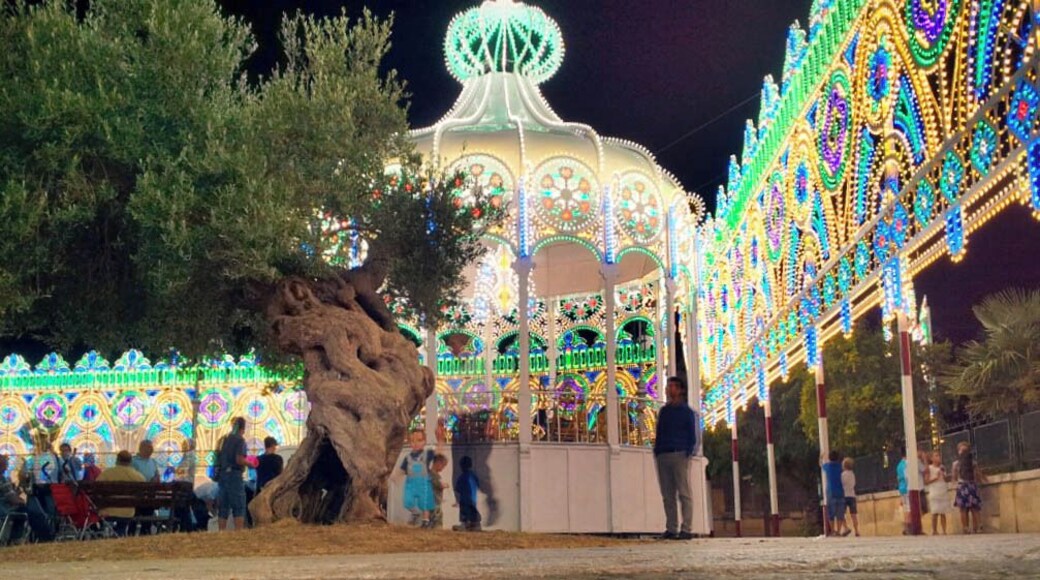 Everyone knows the Salento for the beauty of its beaches and its postcard views, for the goodness of local cuisine and the charm of its many traditions.
But few may know that in the Salento is also famous for many other aspects that are revealed to visitors especially during the many patronal feasts spread inland of the peninsula.
We are talking about the incredible play of light illuminations, also called villas: these little colored lights that go to cover entire buildings such as waterfalls, churches, streets and squares, forming sets only ones able to keep his eyes upwards everyone, from the largest to the smallest.
An idea as simple as charming, able to walk the visitor through alleys and streets amid an almost surreal, magical, surrounded by the sounds and smells of these traditional festivals.