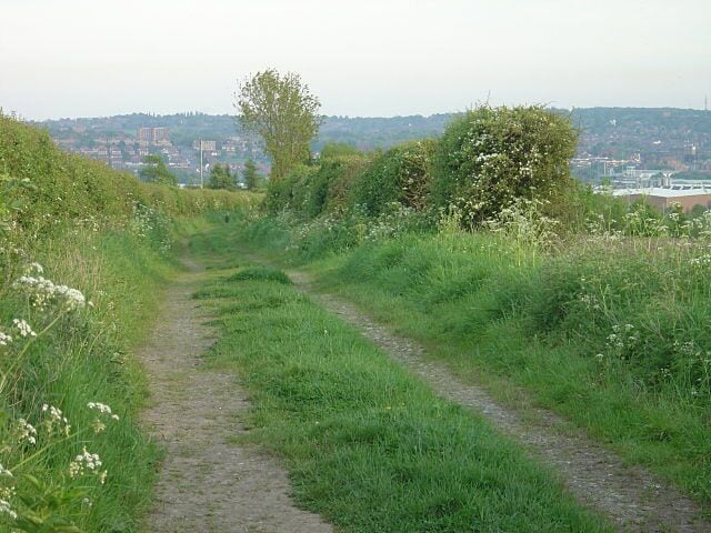 The Tops A ridgeway bridleway leading towards Rotherham.