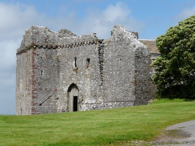 The west face of Weobley Castle. Weobley Castle is a fortified manor house on the Gower peninsula, Wales, UK in the care of Cadw.