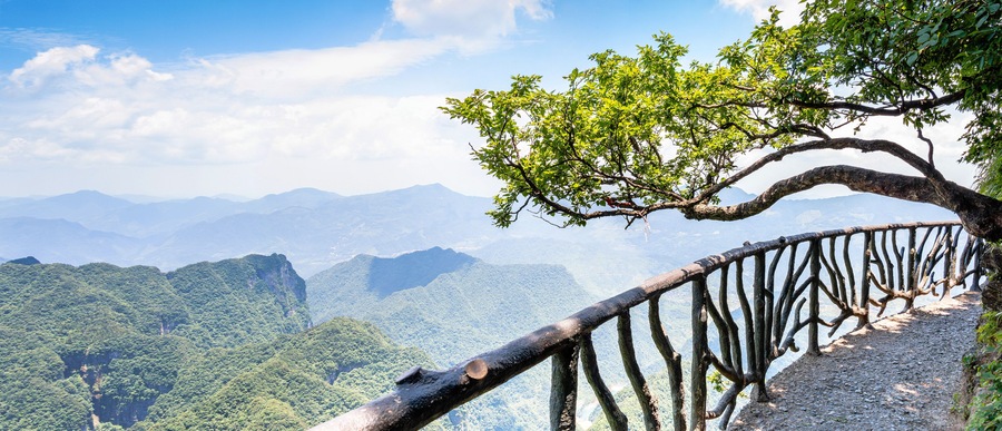 CHINA: The cliff walk path on the Tianmen shan, Hunan China.