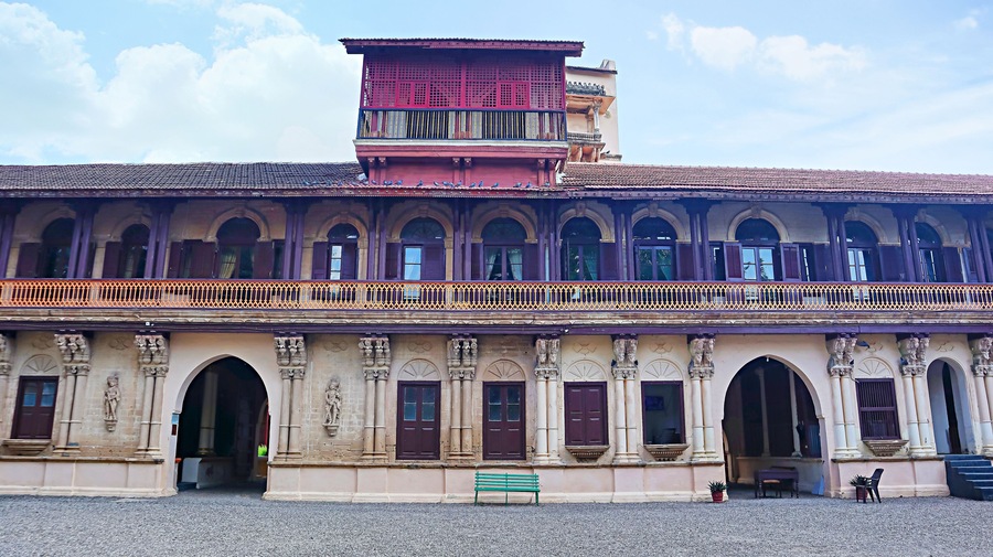 New Darbar Hall of Naulakha Palace, Gondal, Rajkot, Gujarat, India.