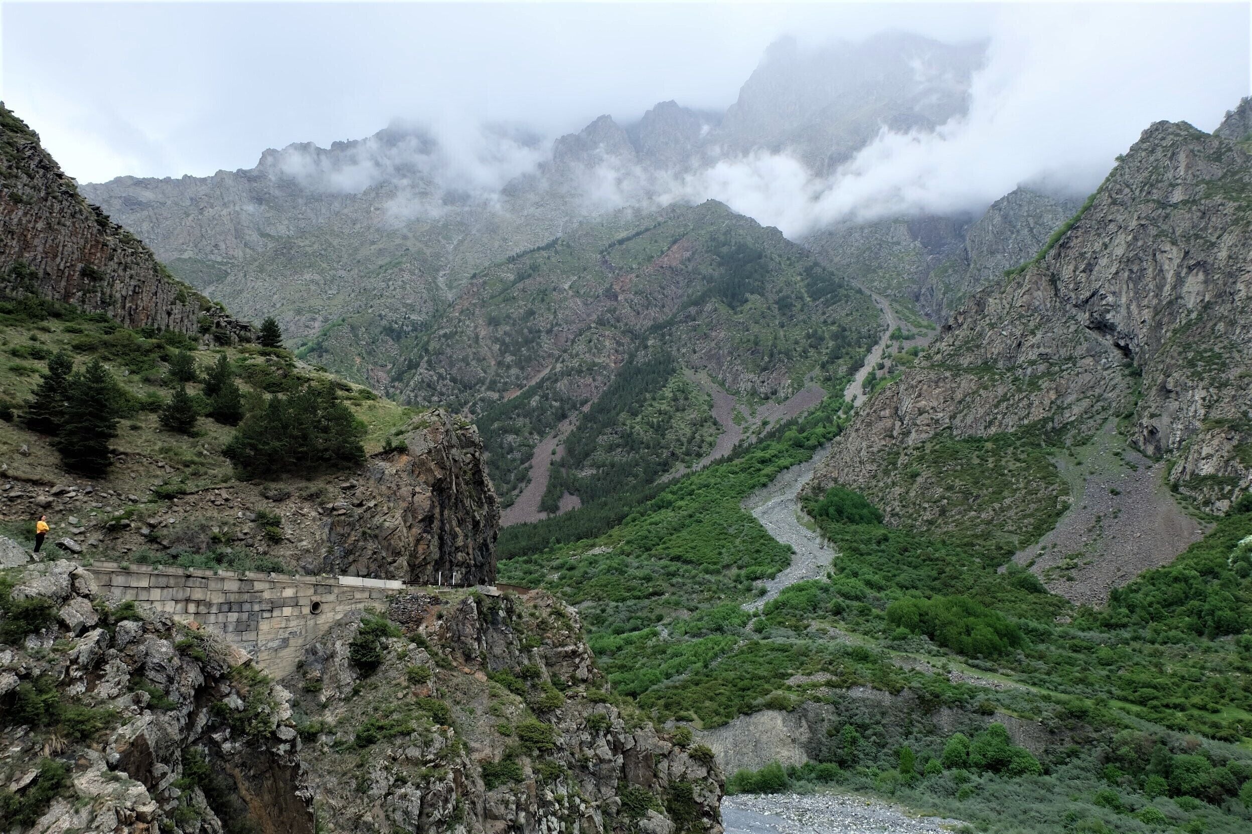 The Georgian Military Road connecting Tbilisi with Vladikavkaz in Russia it's full of picturesque spots like this.