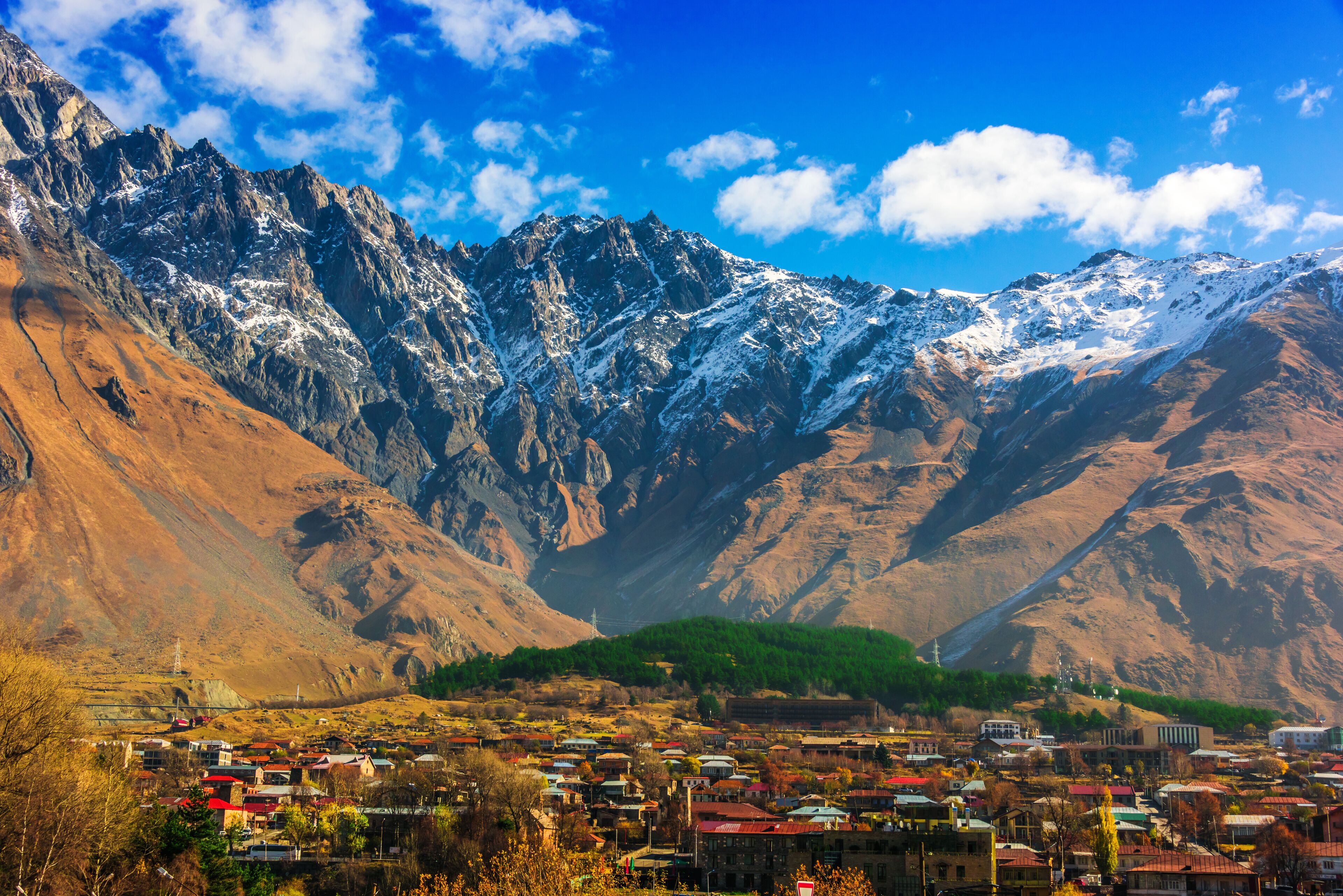 Mountains over Stepantsminda in the Khevi province, Georgia