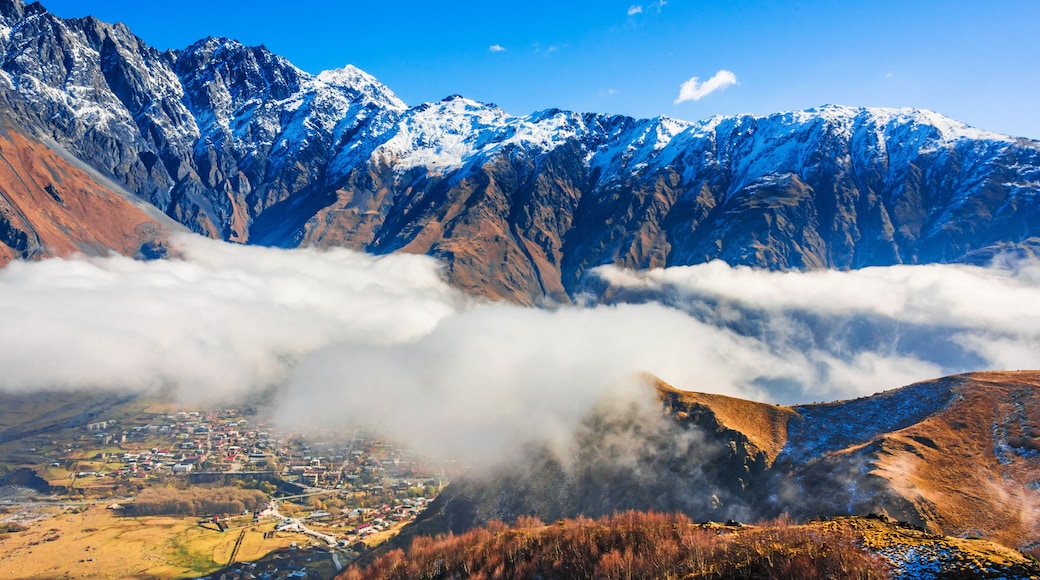 Mountains over Stepantsminda in the Khevi province, Georgia