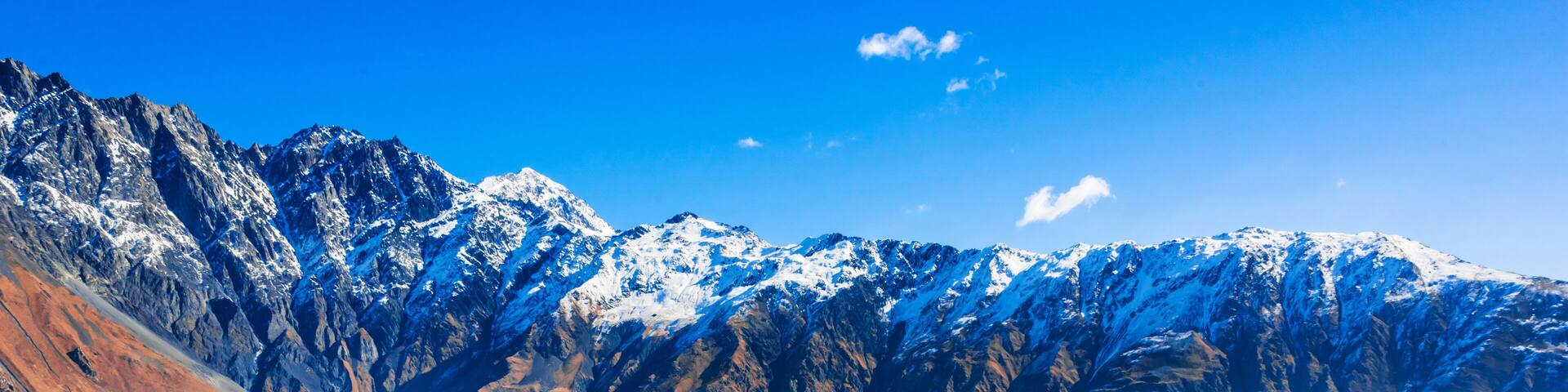 Mountains over Stepantsminda in the Khevi province, Georgia