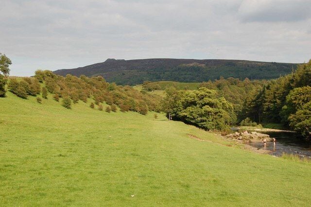 River Wharfe river bank. Part of the Dales Way Long Distance Walk
