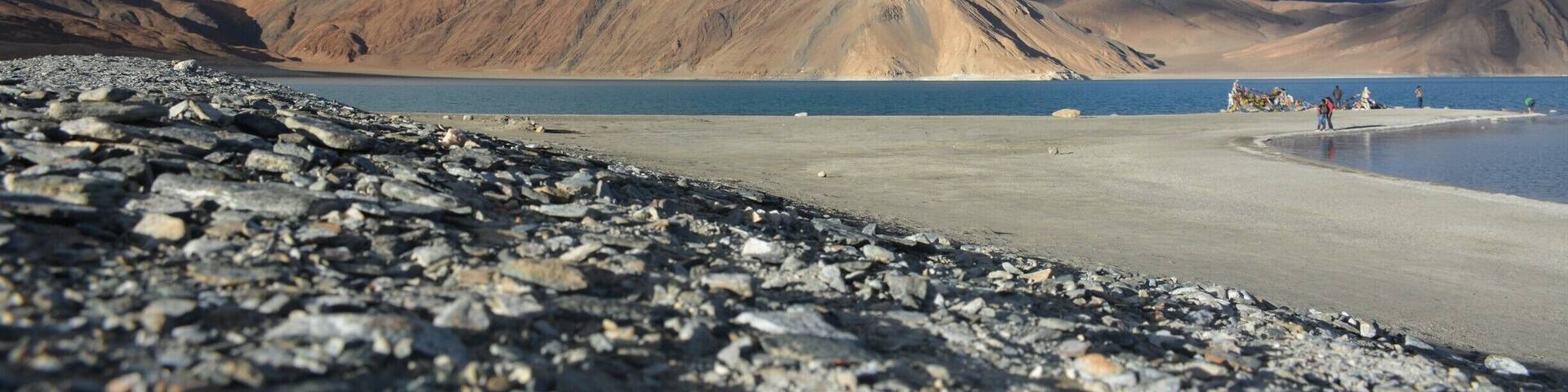 A serene, cold and beautiful lake, Pangong Lake. #WinterWonders #lifeatexpedia