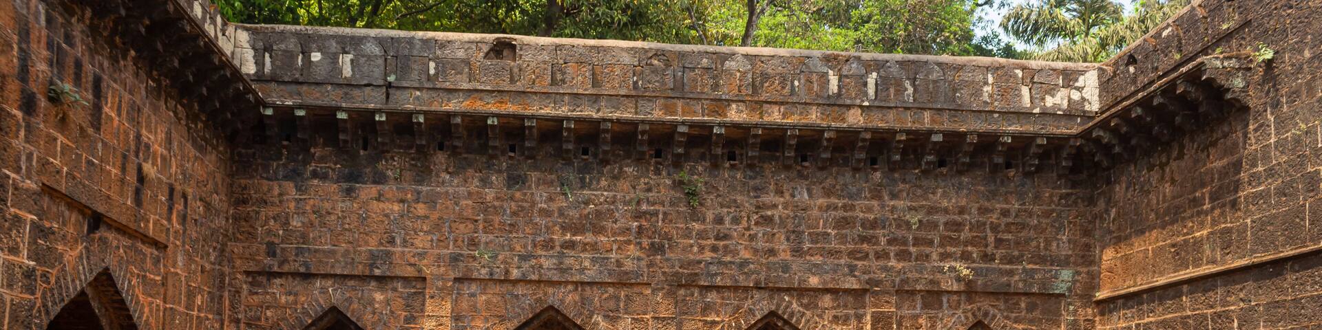 Tourists at Teen Darwaja, Panhala Fort, Kolhapur, Maharashtra, India.
