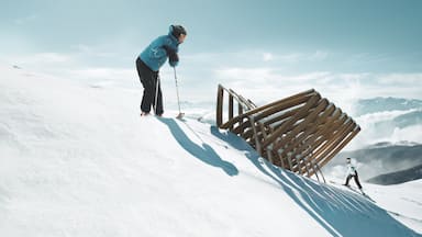 Zell am See which includes snow skiing and snow as well as an individual male