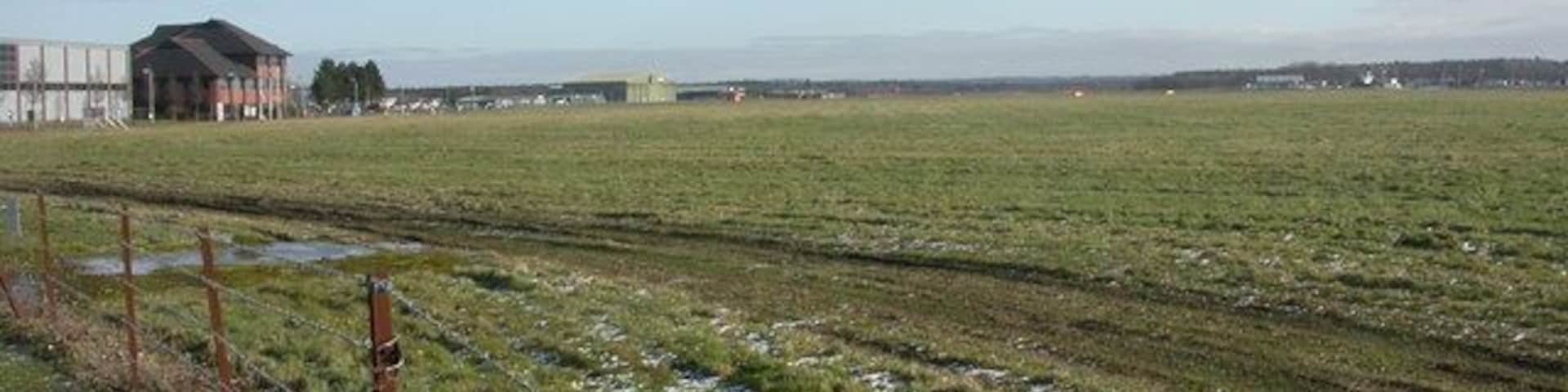 Bournemouth Airport, Western side. Looking East over to the runway. For a view of the Eastern side, see 1067767.