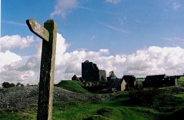 Magpie Mine on an Afternoon in Autumn Looking back towards Magpie Mine from the footpath towards Flagg.