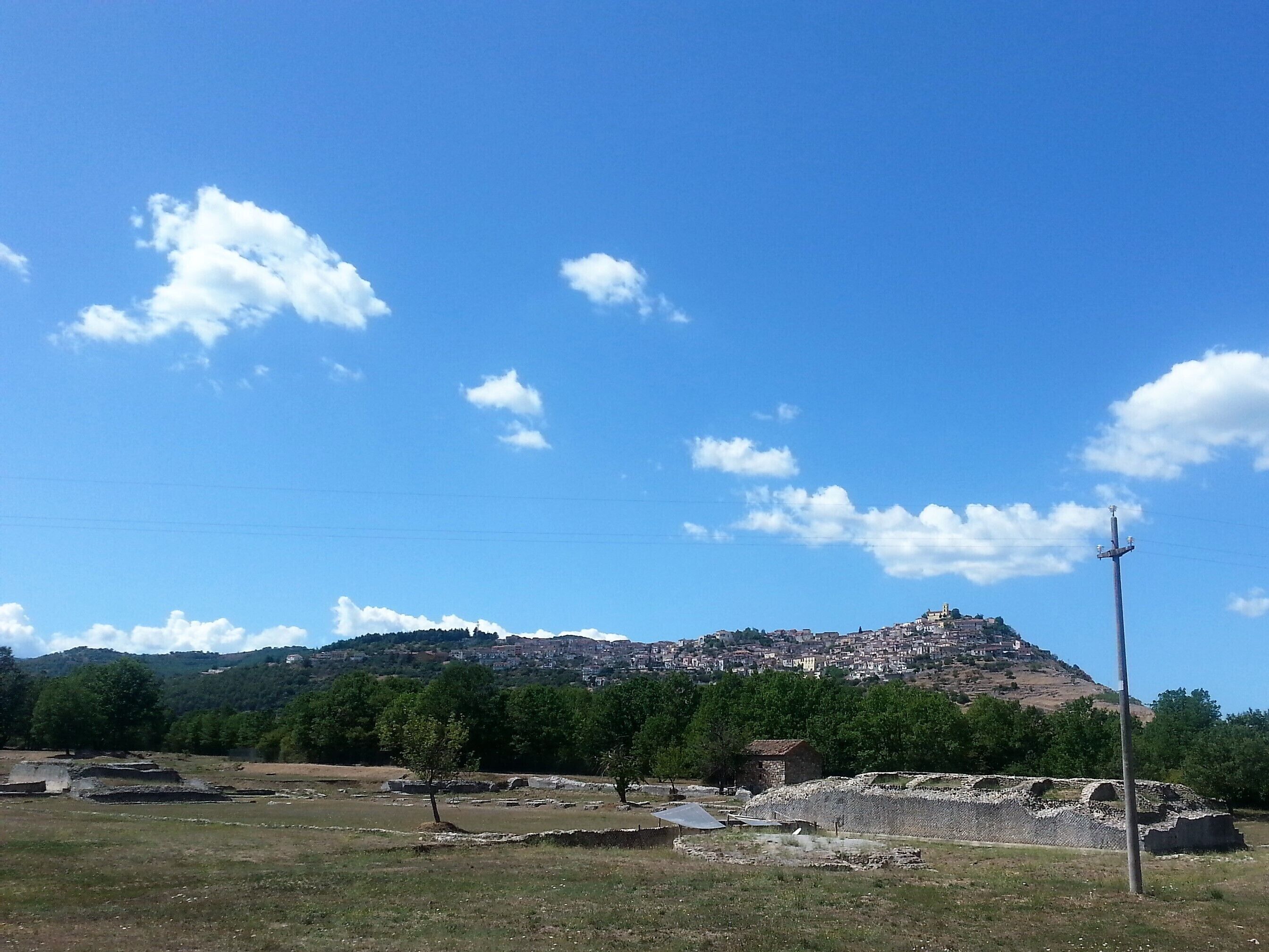 Grumento Nova municipality view from the the Forum in the archaeological area of Grumentum