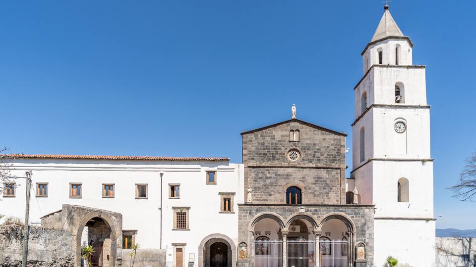 Franciscan complex of the Church of Santa Maria del Pozzo in Somma Vesuviana, Naples. Located on area occupied by an ancient medieval church, was founded in 1510 by Queen Giovanna III