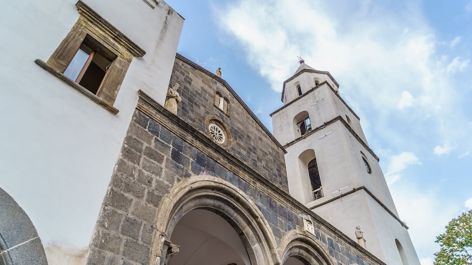 Franciscan complex of the Church of Santa Maria del Pozzo in Somma Vesuviana, Naples. Located on area occupied by an ancient medieval church, was founded in 1510 by Queen Giovanna III