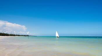 Sailboat at the diani beach in Kenya. Beautiful view on ocean