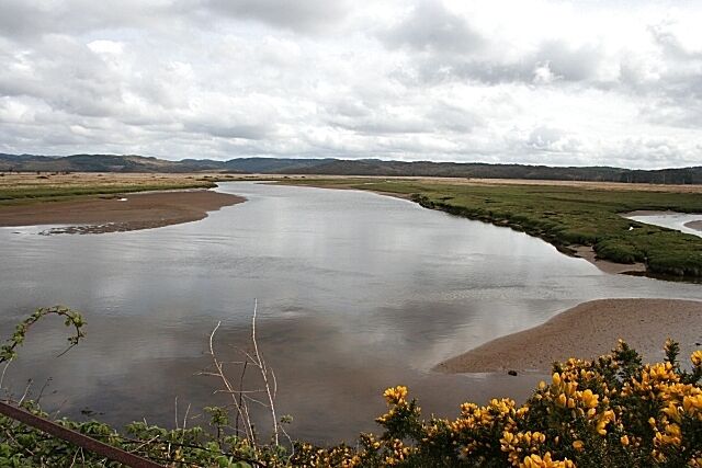 River Add Dull light on the last reach of the river which meanders across the Mòine Mhór before it reaches the sea just below Islandadd Bridge.