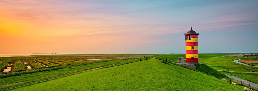 A beautiful lighthouse on the East Frisian coast