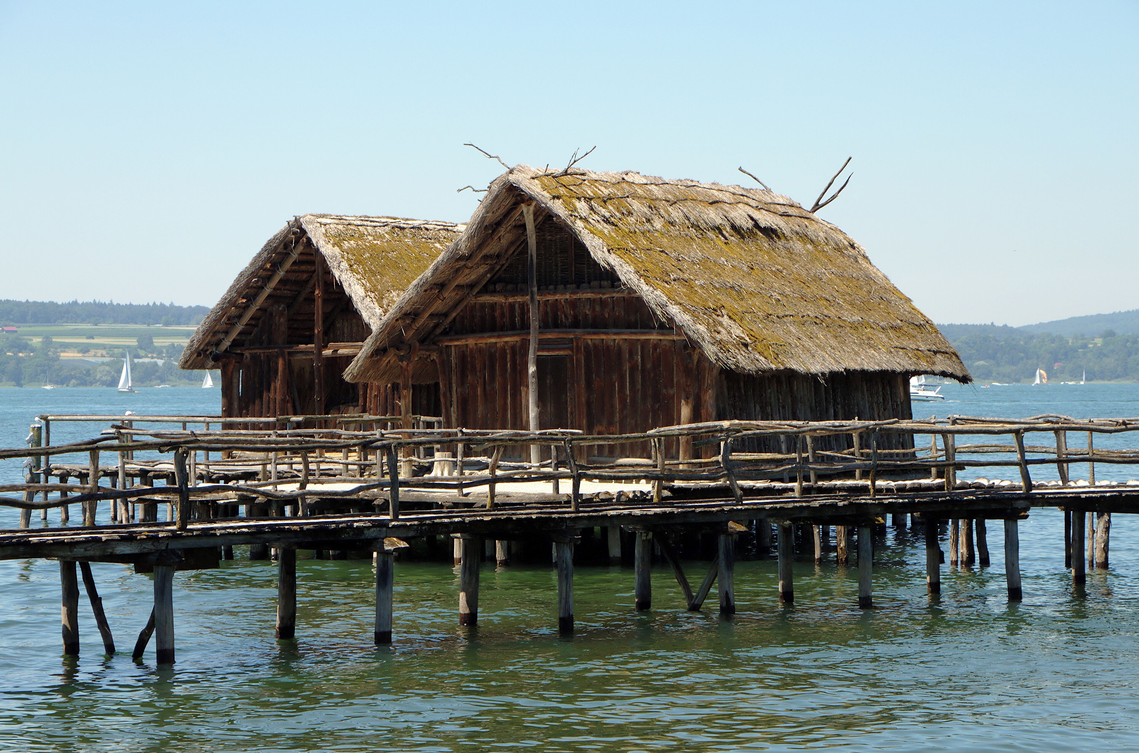 Stone Age Houses Schussenried, Pfahlbaumuseum Unteruhldingen, Uhldingen-Mühlhofen, Lake Constance, Germany