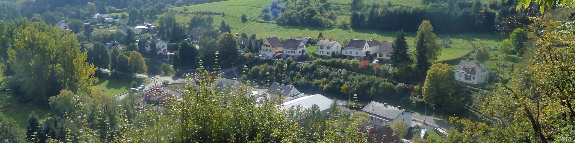 Blick vom „Hahn“ auf den Rotenweg in Winterburg