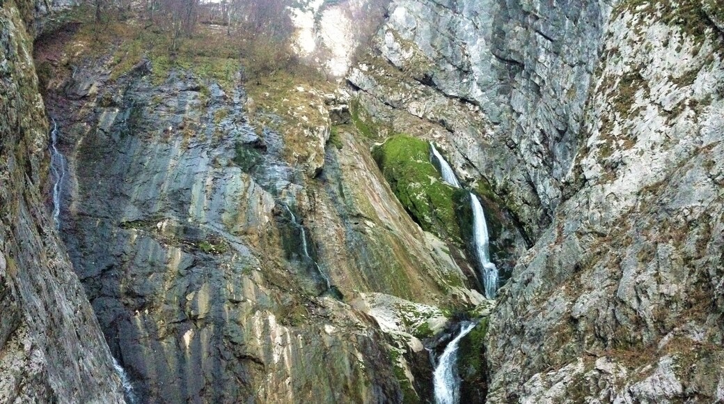 Carsic waterfall in the municipality of Resia.