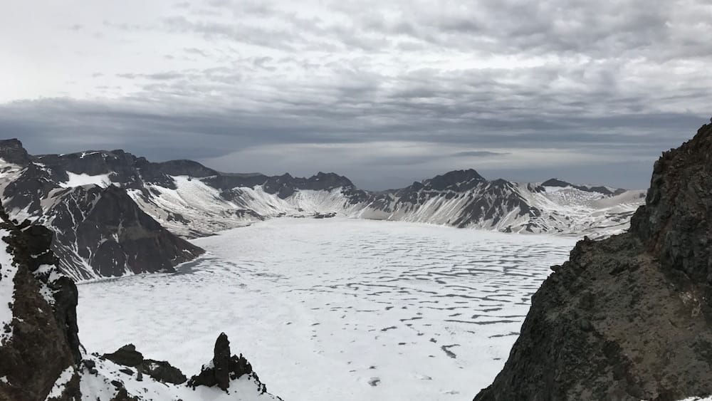 Incredible iced Tianchi(Heavenly Lake)
Impressive even being covered with snow and ice.