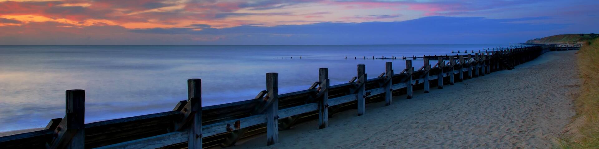 coastal defences in Hopton, Horfolk (UK)