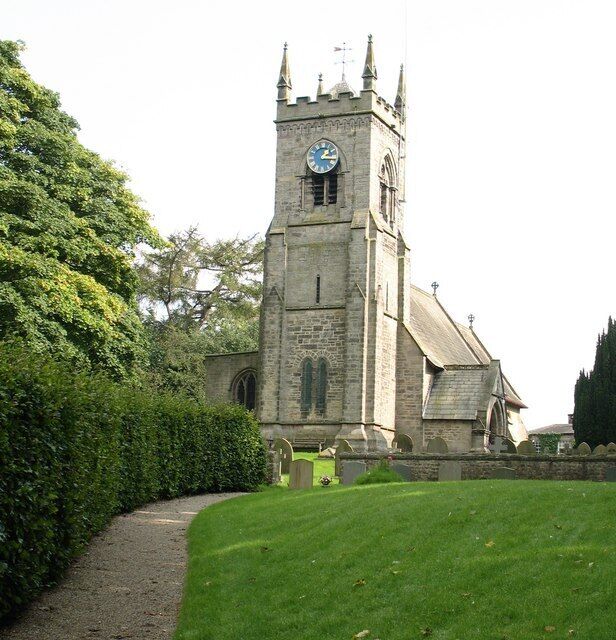 Parish church of St Paul & St Margaret Nidd is very much an estate village with the parish church adjoining the big house. The church dates from 1866 and was designed by Healey.