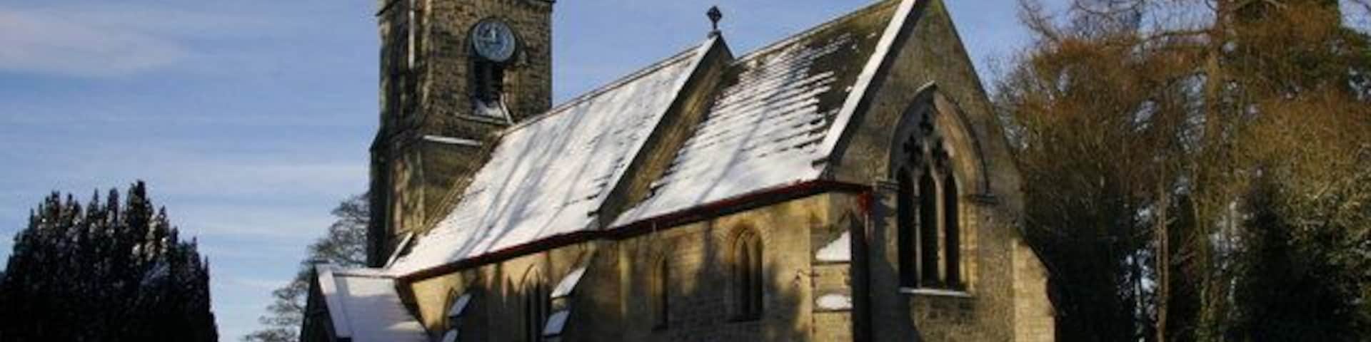 St Paul & St Margaret's, Nidd View of the church from Nidd Hall.
