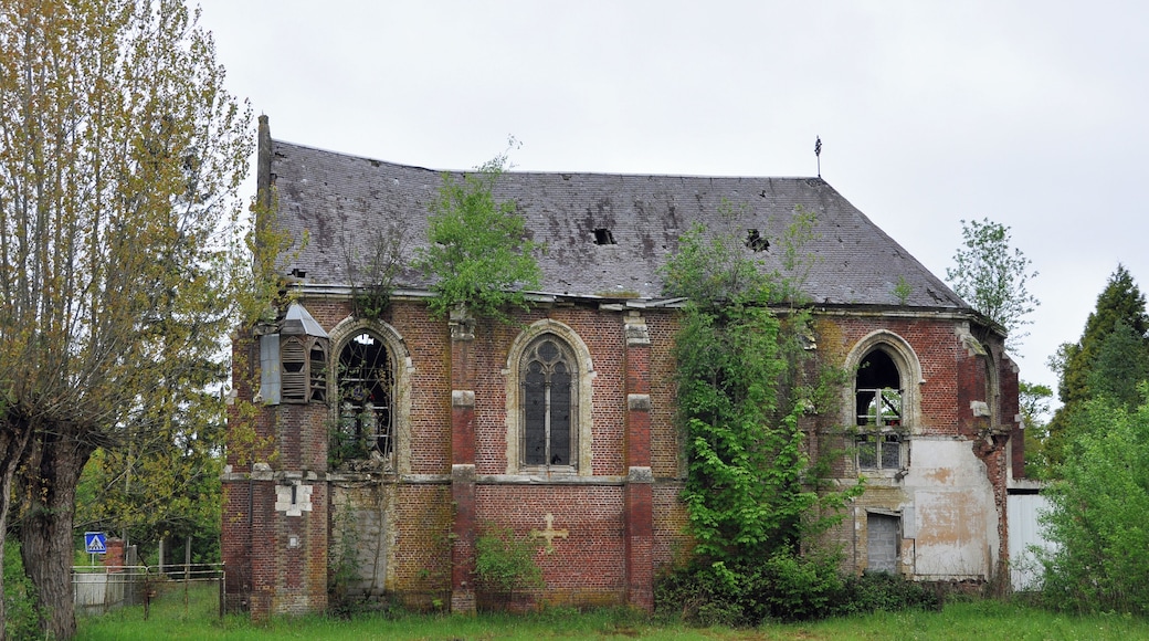 Clairmarais (département du Pas-de-Calais, France): dilapidated chapel of the former St Bernard's school (also called 'Alumnat de Jésus-Naissant')
