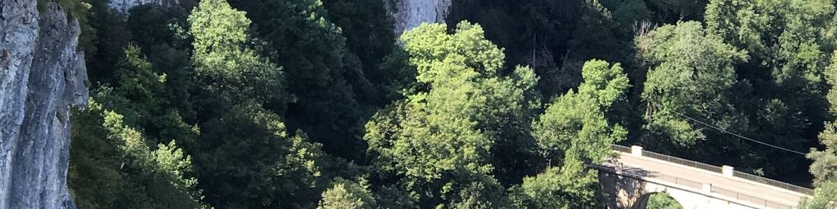 A breathtaking view of the Aveyron gorges from the Corniche road between Saint-Antonin Noble Val and Penne.