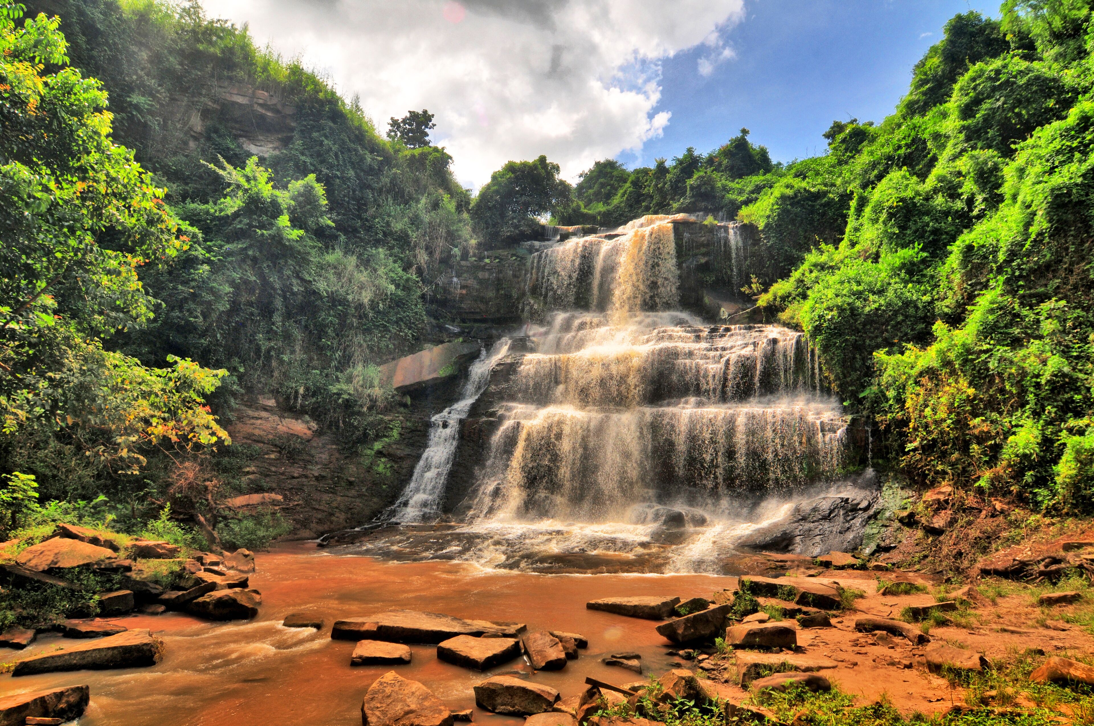 Kintampo waterfalls (Sanders Falls during the colonial days) -  one of the highest waterfalls in Ghana. 
