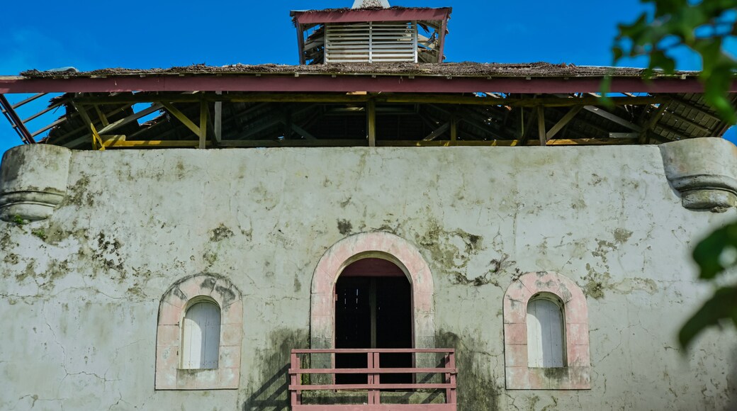 Beverwijk Fort. Architecture of a historic building from Dutch Colonial heritage on Nusalaut Island, Maluku, Indonesia