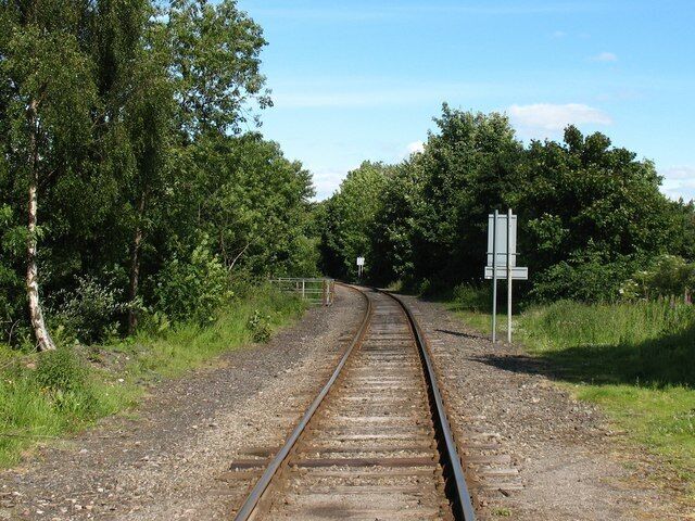 The line to Leyburn. The Wensleydale Railway line heading east towards Leyburn. The line is operated by the Wensleydale railway Company and currently runs trains from Leeming Bar to Redmire.
