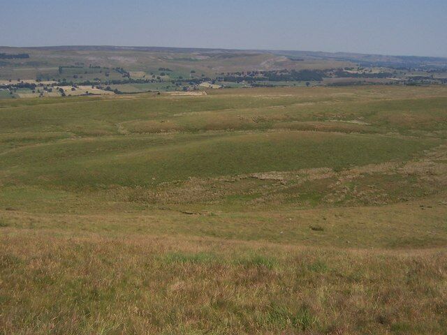 Thornton Rust Moor. Taken from the north eastern flank of Addlebrough this shows an almost featureless square of winderness