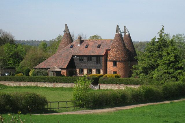 Comp Farm Oasts, Comp Lane, Offham, Kent Triple round kiln oast house.