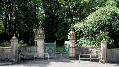 Photograph of the gateway to Stubbylee Park, Bacup, Lancashire