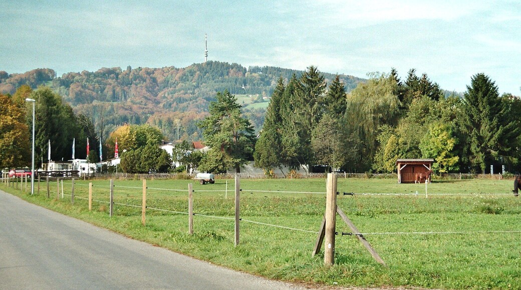 Peißenberg, view from Aich to the Hoher Peißenberg
