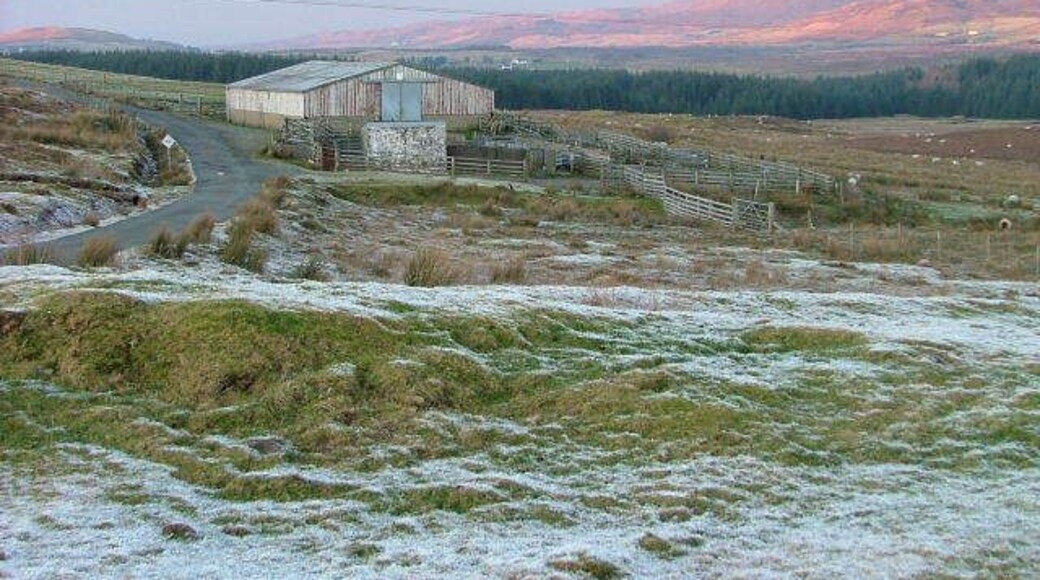 Farm building and sheep fanks. Near Uigshader.
