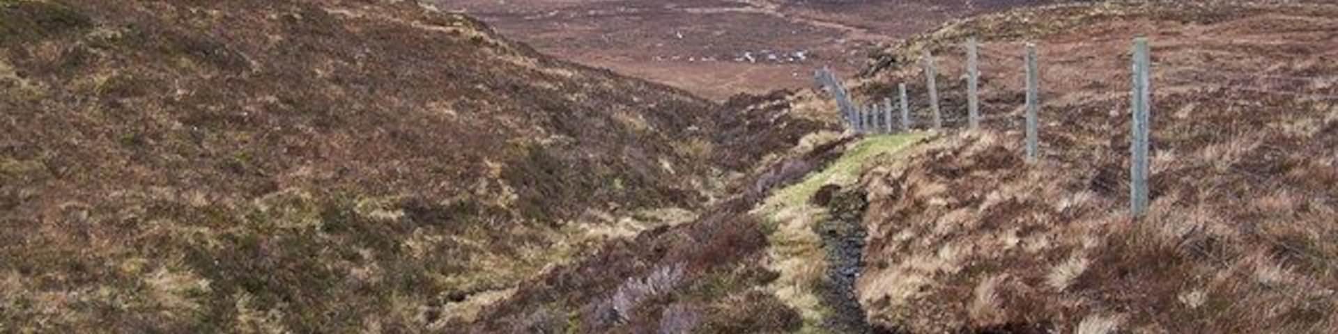 Valley on Ben Grasco A small burn has created a valley on the craggy north facing slope of the hill.