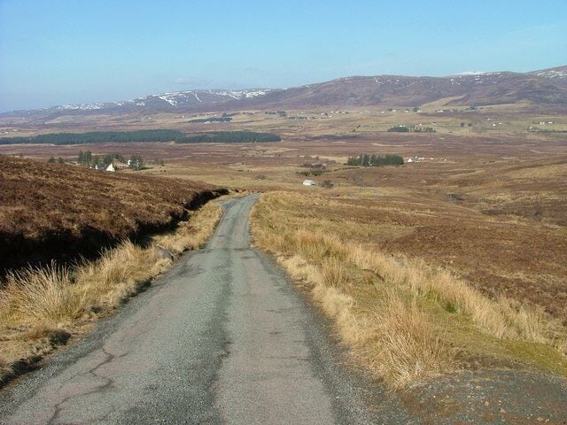 The Glenmore road near Glengrasco Houses at Borve can be seen in the far distance.