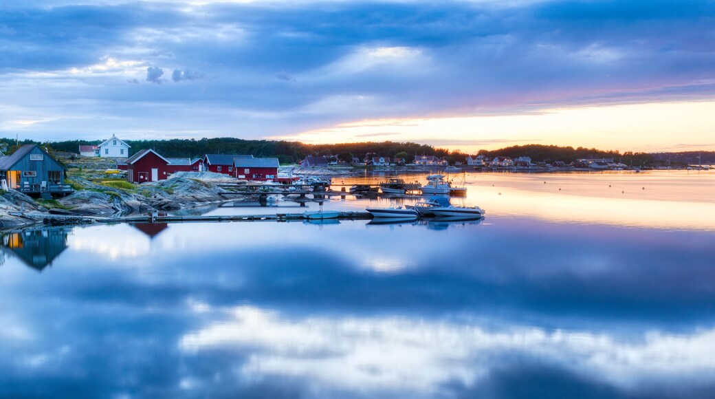Evening at Herfoel, Hvaler, Norway, Looking towards Toefte and Herfoel Marina