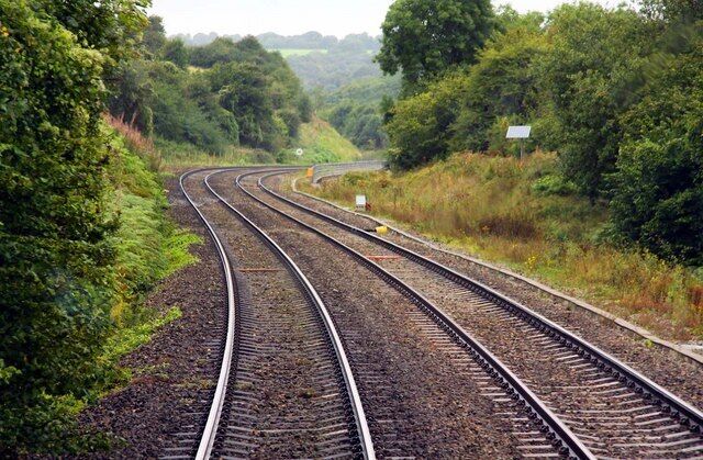 The Swindon - Gloucester line runs through Frampton Wood