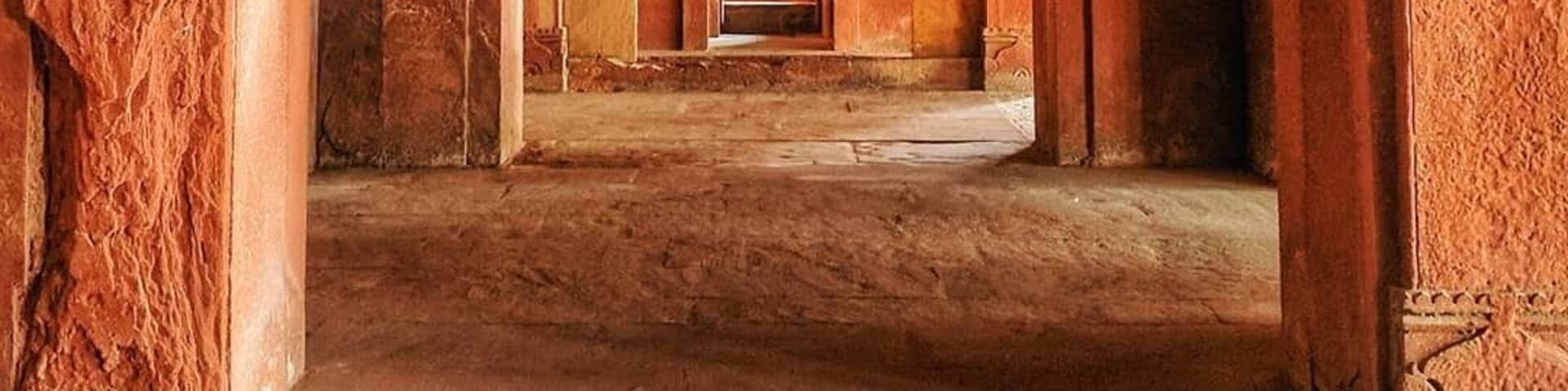 Akbar the great came to Fatehpur Sikri to seek the Salim Chishti, a Sufi saint during India's mughal era, to bless him with a son. As his second wife, the Hindu Queen, Jodhabai, gave birth to his first son shortly after, he claimed the city as his good luck charm and built here his palace. Though a Muslim king, he was greatly influenced by various religions. His encouragement of a multi-faith society is clearly apparent in Fatehpur Sikri, which is a fusion of Hindu, Christian, Buddhist and Muslim architecture and motifs.